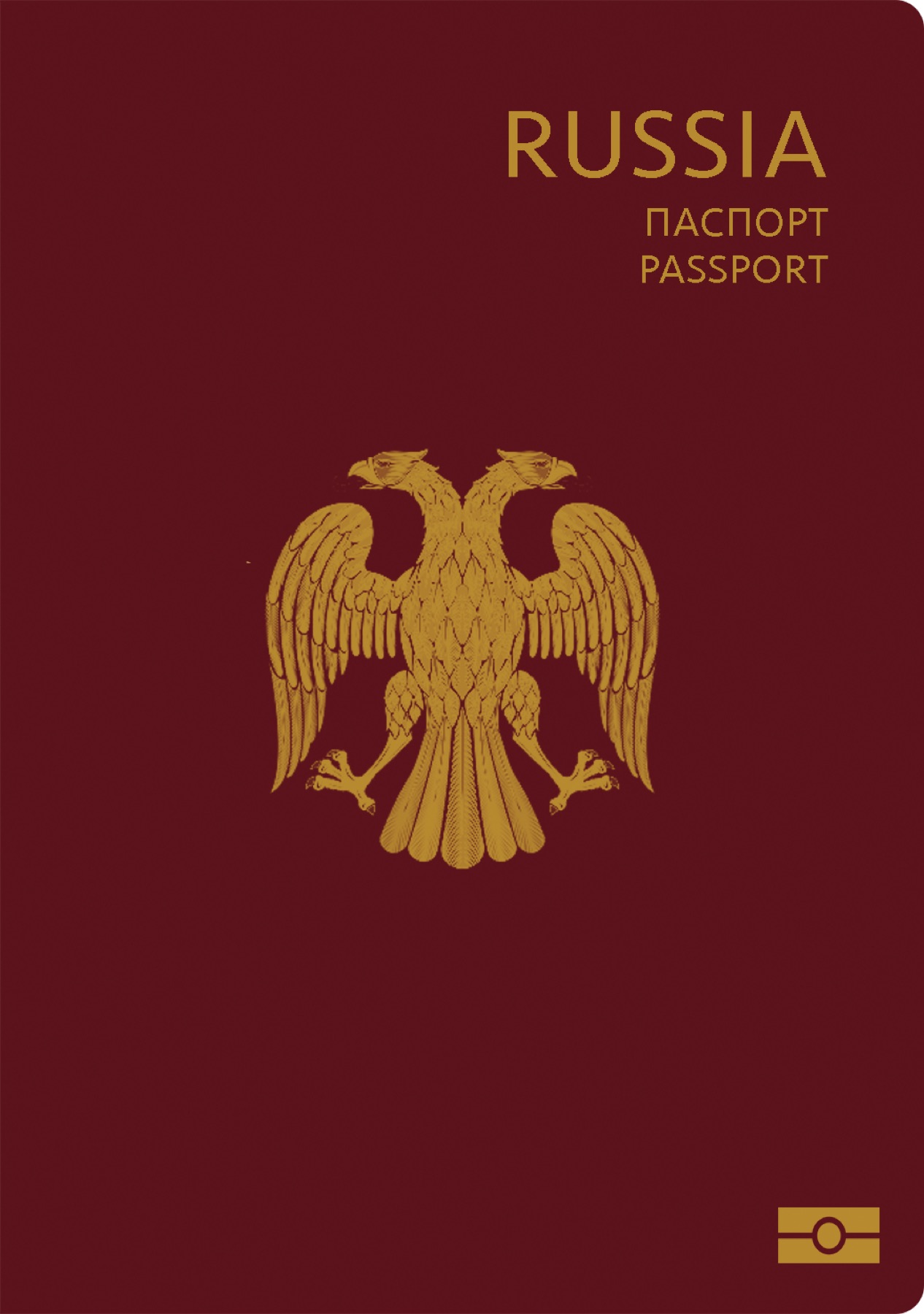 Red passport cover with eagle