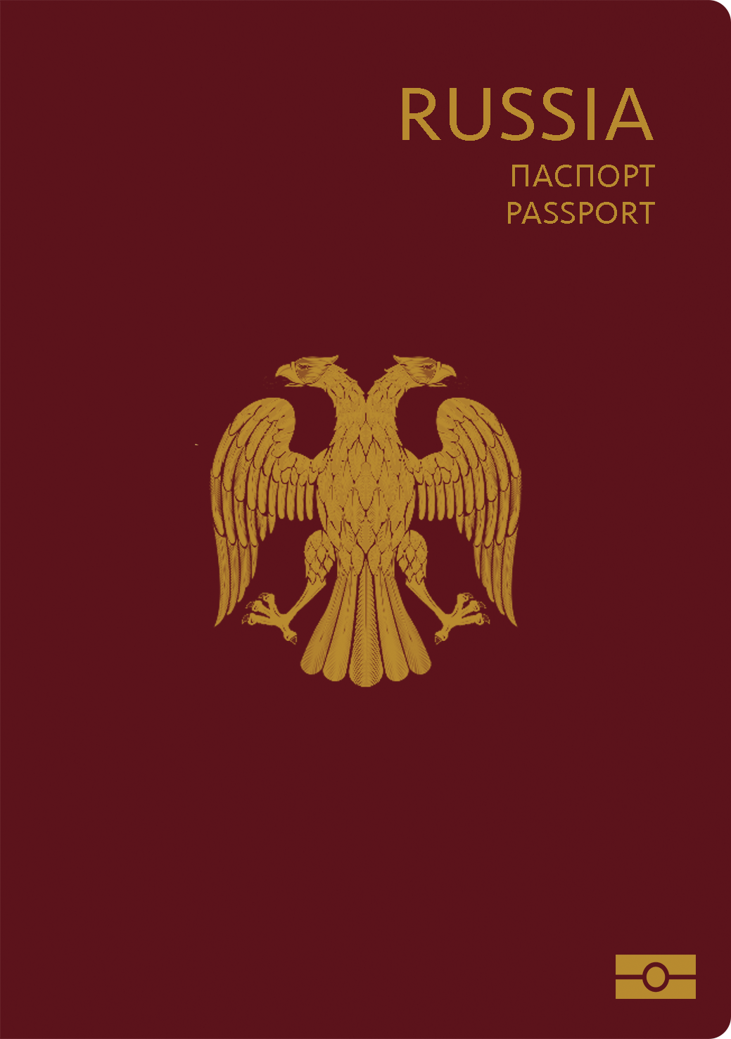 Red passport cover with eagle